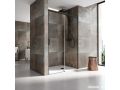 Paroi de douche coulissante, 143  146 cm, avec un verre fixe - NANTES 310 NOIR