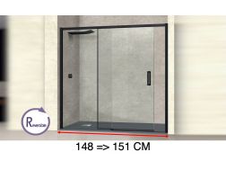 Przesuwane drzwi prysznicowe 148 do 151 cm ze staÅ‚Ä… szybÄ… - NANTES 310 BLACK