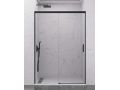 Paroi de douche coulissante, 158  161 cm, avec un verre fixe - NANTES 310 NOIR