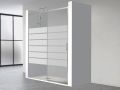 Porte douche coulissante,  123  126 cm, avec un verre semi opaque - NANTES 310 bold