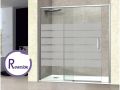 Porte douche coulissante,  123  126 cm, avec un verre semi opaque - NANTES 310 bold