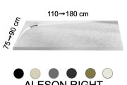 Receveur de douche, evacuation angle droit, recoupable - ALESON DROITE 120