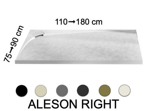 Receveur de douche, evacuation angle droit, recoupable - ALESON DROITE 120