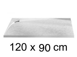 Receveur de douche, evacuation angle droit, 120 x 90 cm, recoupable - ALESON DROITE