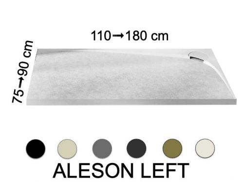 Receveur de douche, evacuation angle gauche, recoupable - ALESON GAUCHE 120
