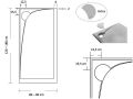 Receveur de douche, evacuation angle gauche, recoupable - ALESON GAUCHE 120