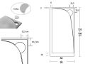 Receveur de douche, evacuation angle droit, 140 x 90 cm, recoupable - ALESON DROITE