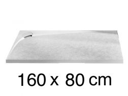 Receveur de douche, evacuation angle droit, 160 x 80 cm, recoupable - ALESON DROITE
