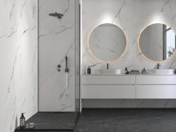 Marble White 60x120 cm - Panneau mural en SPC, finition marbre blanc