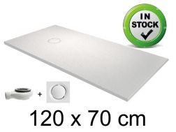 Receveur de douche, 120x70 cm, recoupable, design - FINES