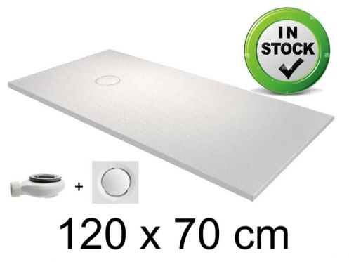 Receveur de douche, 120x70 cm, recoupable, design - FINES