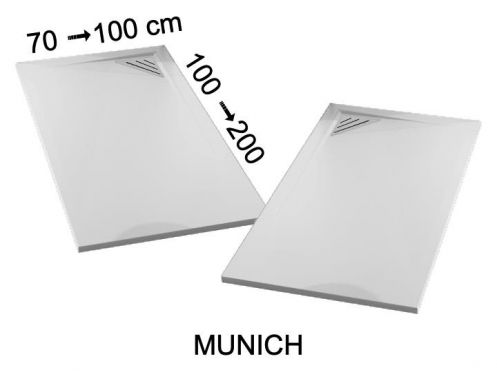 Receveur de douche recoupable, bonde en angle - MUNICH 120