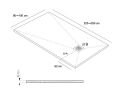 Brusebadsbakke, stor, bredde 230 cm, ekstra flad resin - SLATE XL
