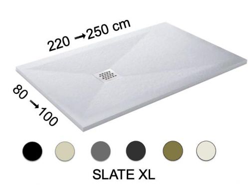 Receveur de douche, grande taille, resine extra plat - SLATE XL 240