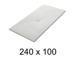 Receveur douche 240x100 cm, extra plat, recoupable, resine, VERONE 100x240