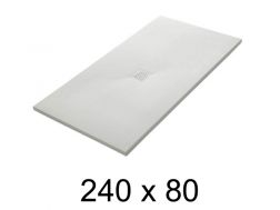 Receveur douche 240x80 cm, extra plat, recoupable, resine, VERONE 80x240