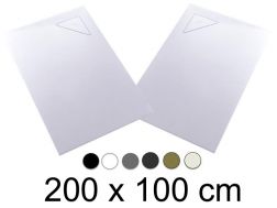 Receveur de douche, 200x100 cm, evacuation angle - BERLIN 100x200