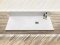 Receveur de douche recoupable 110x90 cm Resine Extra Plat Stone
