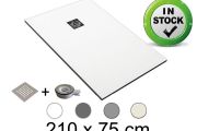 Receveur de douche, 210x75 cm, resine finition Pizarra, recoupable - CHIVA 75x210