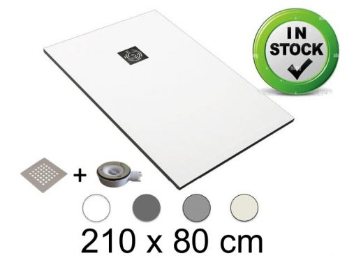 Receveur de douche, 210x80 cm, resine finition Pizarra, recoupable - CHIVA 80x210