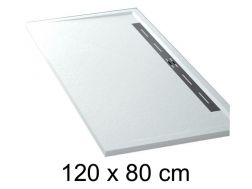 Receveur de douche caniveau latéral - EDGE 120x80