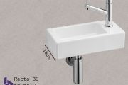 Lave mains Ceramique suspendue | Recto 36 Benesan