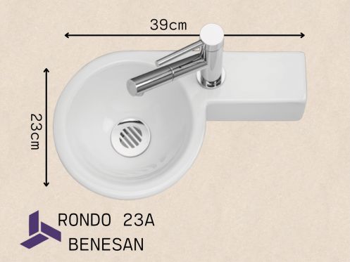 Lave mains rond ceramique suspendu | RONDO 23A Benesan