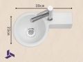 Lave mains rond ceramique suspendu 23x39 cm| BONN 23 DROITE