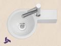 Lave mains rond ceramique suspendu 23x39 cm| BONN 23 DROITE