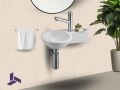 Lave mains rond ceramique suspendu 23x39 cm BONN DROITE