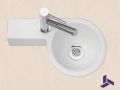 Lave mains rond ceramique suspendu 23x39 cm | BONN 23 GAUCHE
