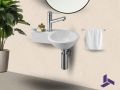 Lave mains rond ceramique suspendu 23x39 cm | BONN 23 GAUCHE