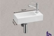 Lave mains Ceramique suspendue 36x18cm | FRANCFORT 36 DROITE