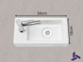 Lave mains Ceramique suspendue 36x18cm| FRANCFORT 36 GAUCHE