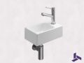 Lave-mains wc troit 18x30 cm ceramique | ROSTOCK 30 DROITE