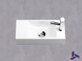 Lave-mains design 40x18 cm suspendu resine blanche | HAMBOURG 40 DROITE
