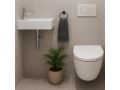 Lave-mains design 40x18 cm suspendu resine blanche | HAMBOURG 40 GAUCHE