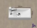 Lave-mains ultra-compact 32x15 cm rsine minrale blanc | BERLIN 32 GAUCHE