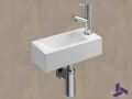 Lave-mains ultra-compact 32x15 cm rsine minrale blanc | BERLIN 32 DROITE
