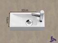 Lave-mains ultra-compact 32x15 cm rsine minrale blanc | BERLIN 32 DROITE