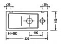 Lave-mains ultra-compact 32x15 cm rsine minrale blanc | BERLIN 32 DROITE