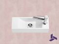 Lave-mains suspendu 42x14,5 cm en rsine blanche, Ultra-compact | MUNICH 42 DROIT