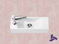 Lave-mains suspendu 42x14,5 cm en rsine blanche, Ultra-compact | MUNICH 42 GAUCHE