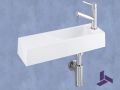 Lave-mains mural 48x16,5cm resine blanche design sans trop-plein | MUNICH 48 DROITE