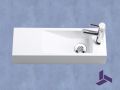 Lave-mains mural 48x16,5cm resine blanche design sans trop-plein | MUNICH 48 DROITE