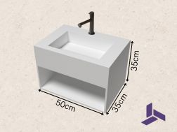 HÃ¥ndvask 35x50cm kompakt i mat hvid PETIT ARIANNE 