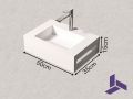 Washbasin 35x50cm, Matte White, Towel Rail MINI ARIANNE Standard