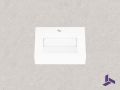 Lave-mains Solid Surface 35x50cm, Blanc Mat avec porte-serviette MINI ARIANNE Standard