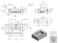 Lave-mains 35x50cm, Anthracite avec porte-serviette MINI ARIANNE Standard