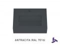 Lave-mains Solid Surface 35x50cm, Anthracite avec porte-serviette MINI ARIANNE Standard